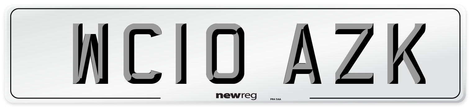 WC10 AZK Number Plate from New Reg
